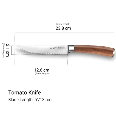 Stahl Talon Series Tomato Knife – 13cm Serrated Precision Cutting Knife-3
