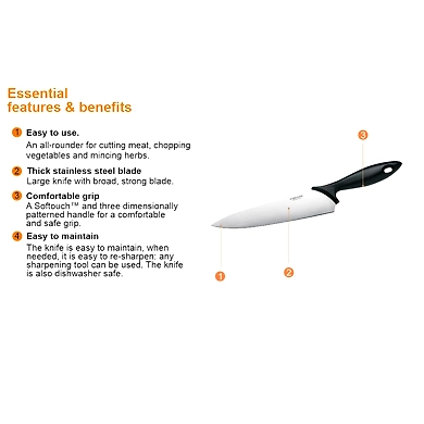 FISKARS Essential Chef’s Knife – Stainless Steel Blade with Ergonomic Handle-2