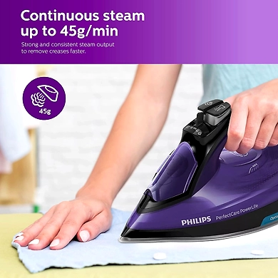 Philips PerfectCare PowerLife Steam Iron – 2400W with OptimalTEMP Technology (Purple)-2