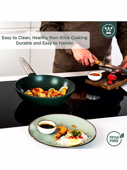Westinghouse Cast Aluminium Wok Pan with Lid 