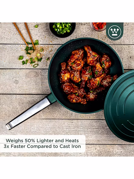 Westinghouse Cast Aluminium Wok Pan with Lid 