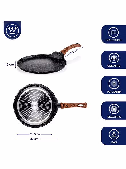 Westinghouse Granite Non-Stick Flat Tawa 