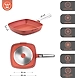 Westinghouse Non-Stick Square Grill Pan – 28cm Terracotta with Stainless Steel Handle-1-sm