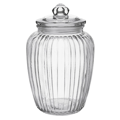 Treo Classic Ribbed Glass Storage Jar with Lid-95879