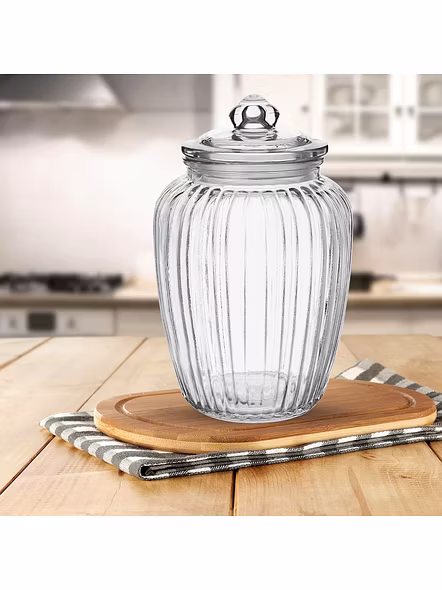 Treo Classic Ribbed Glass Storage Jar with Lid