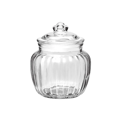 Treo Ribbed Glass Storage Jar with Lid-94768