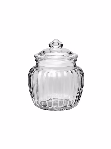 Treo Ribbed Glass Storage Jar with Lid