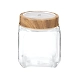 Treo Square Glass Storage Jar with Wooden Finish Lid-75157-sm