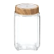 Treo Tall Square Glass Jar with Wooden Finish Lid-75158-sm