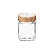 Treo Square Glass Jar with Wooden Finish Lid-75152-sm