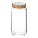 Treo Square Glass Storage Jar with Wooden Finish Lid-75156-sm
