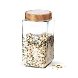 Treo Square Glass Storage Jar with Wooden Finish Lid-1-sm