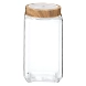 Treo Square Glass Storage Jar with Wooden Finish Lid-75159-sm