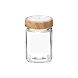 Treo Square Glass Storage Jar with Wooden Finish Lid-75153-sm
