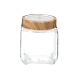 Treo Square Glass Storage Jar with Wooden Finish Lid-75154-sm