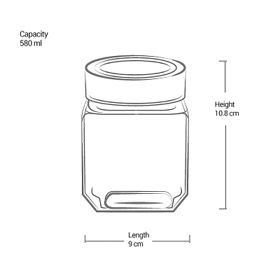 Treo Square Glass Storage Jar with Wooden Finish Lid-1