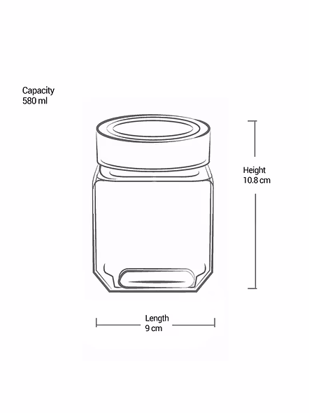 Treo Square Glass Storage Jar with Wooden Finish Lid