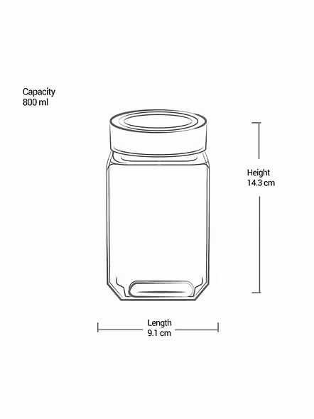Treo Square Glass Storage Jar with Wooden Finish Lid