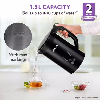 Borosil Cooltouch 1.5L Digital Electric Kettle – Smart Display &amp; Multi-Cook Function-3