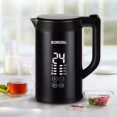 Borosil Cooltouch 1.5L Digital Electric Kettle – Smart Display &amp; Multi-Cook Function-107609