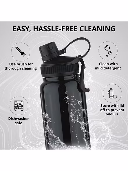 Bergner Walking 500ml Thermo Steel Flask Bottle | Vacuum Insulated | Leak-Proof Sipper-Black-3