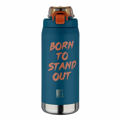 Bergner Walking 1100ml Thermo Steel Bottle – Teal | “Born to Stand Out” Design | Vacuum Insulated | Press-Button Lid-113436