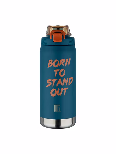 Bergner Walking 1100ml Thermo Steel Bottle – Teal | “Born to Stand Out” Design | Vacuum Insulated | Press-Button Lid