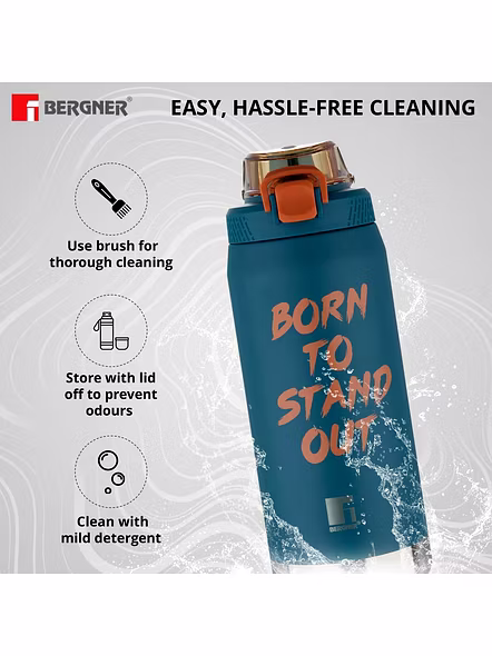 Bergner Walking 1100ml Thermo Steel Bottle – Teal | “Born to Stand Out” Design | Vacuum Insulated | Press-Button Lid