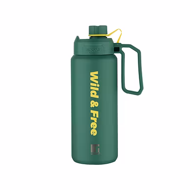 Bergner Walking 1000ml Thermo Steel Flask – Wild &amp; Free Edition | Green Olive | Vacuum Insulated with Handle &amp; Flip Lid-113440