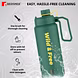 Bergner Walking 1000ml Thermo Steel Flask – Wild &amp; Free Edition | Green Olive | Vacuum Insulated with Handle &amp; Flip Lid-3-sm