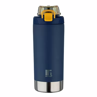 Bergner Walking 720ml Thermo Steel Bottle – Navy | Vacuum Insulated | Press-Button Lid | Leak-Proof Flask-113437