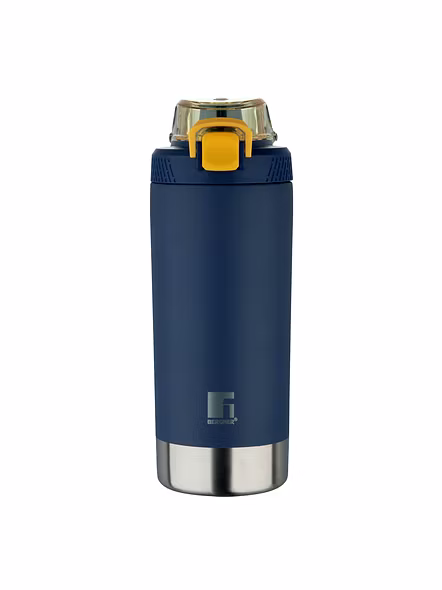 Bergner Walking 720ml Thermo Steel Bottle – Navy | Vacuum Insulated | Press-Button Lid | Leak-Proof Flask