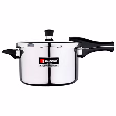BERGNER TRIPLY STAINLESS STEEL PRESSUER COOKER 5.5 LTR