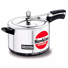 HAWKINS HEVIBASE INDUCTION COMPATIBLE PRESSUER COOKER ( WIDE BODY ) 8 LTR