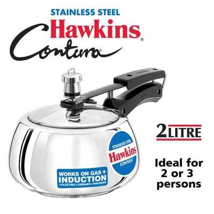 HAWKINS STAINLESS STEEL CONTURA INDUCTION PRESSURE COOKER 2 LTR-WE1079