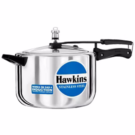 HAWKINS STAINLESS STEEL INDUCTION COMPATIBLE PRESSURE COOKER 8 LTR
