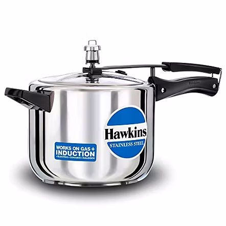 HAWKINS STAINLESS STEEL INDUCTION COMPATIBLE PRESSURE COOKER 6 LTR