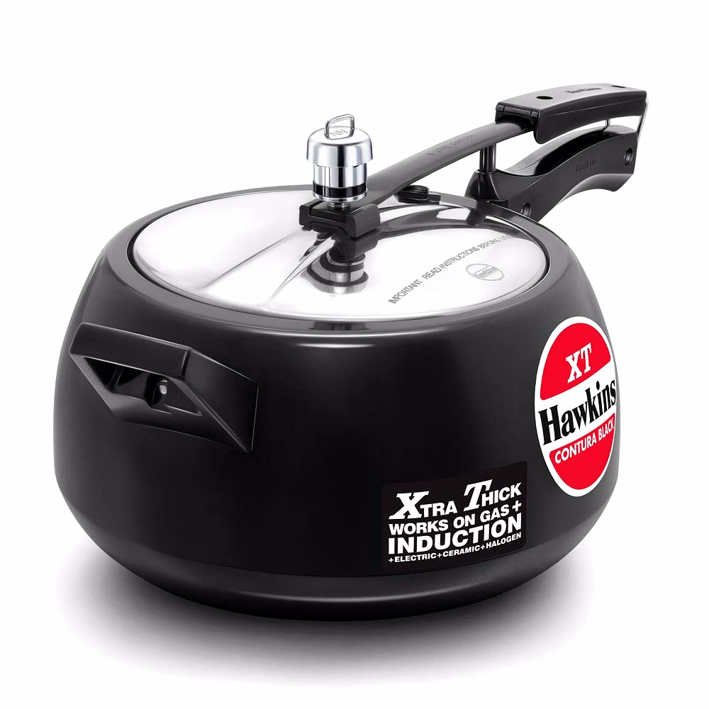 HAWKINS CONTURA BLACK XT INDUCTION COMPATIBLE PRESSURE COOKER 5 LTR image 1