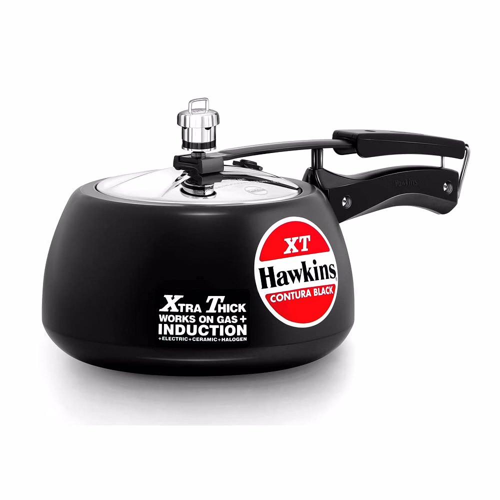 HAWKINS CONTURA BLACK XT INDUCTION COMPATIBLE PRESSURE COOKER 3 LTR image 1