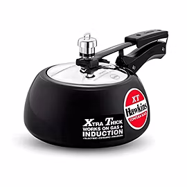 HAWKINS CONTURA BLACK XT INDUCTION COMPATIBLE PRESSURE COOKER 2 LTR