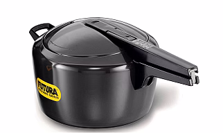 Hawkins Futura Hard Anodised Pressure Cooker ( Jumbo ) 7 Ltr Black