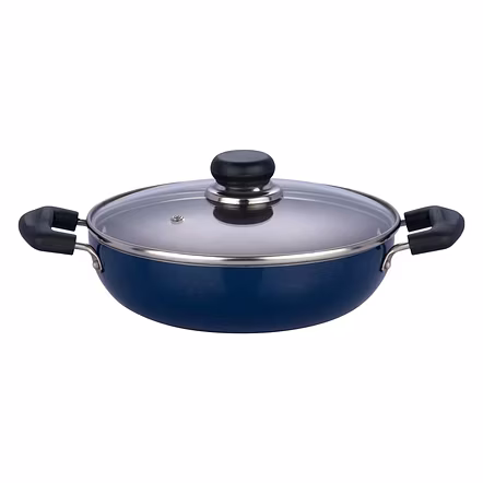 Vinod Zest Non Stick KADHAI With Glass Lid - 22 Cm, 2 L
