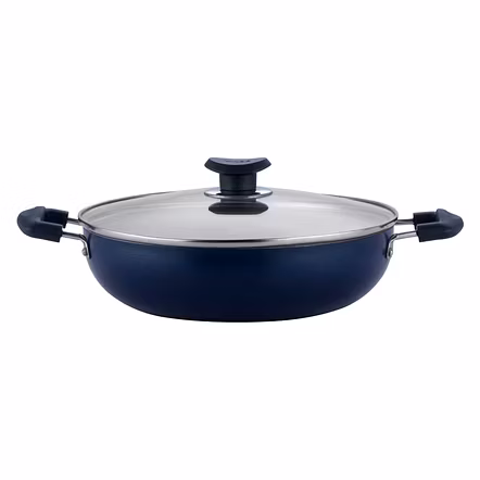 Vinod Zest Non Stick KADHAI With Glass Lid - 26 Cm, 3.4 L