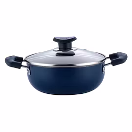 Vinod Zest Non-Stick Deep KADHAI With Glass Lid - 20 Cm, 2 L