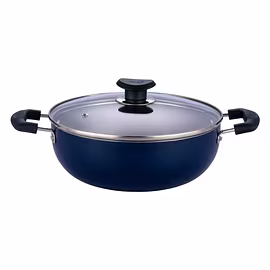 Vinod Zest Non-Stick Deep KADHAI With Glass Lid - 22 Cm, 2.6 L
