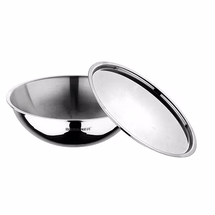 BERGNER ARGNET TRIPLY STAINELESS STEEL TASRA WITH STAINLESS STEEL LID 14 CM