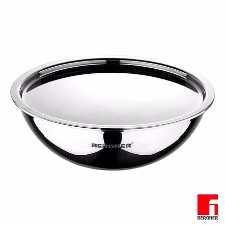 BERGNER ARGNET TRIPLY STAINELESS STEEL TASRA WITH STAINLESS STEEL LID 22 CM