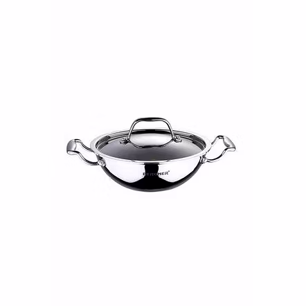 BERGNER ARGNET TRIPLY STAINELESS STEEL KADHAI 20 CM