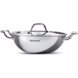 BERGNER ARGNET TRIPLY STAINELESS STEEL KADHAI 22 CM