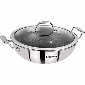 BERGNER HITECH PRISM TRIPLY STAINLESS STEEL NON STICK KADHAI - 26 CM